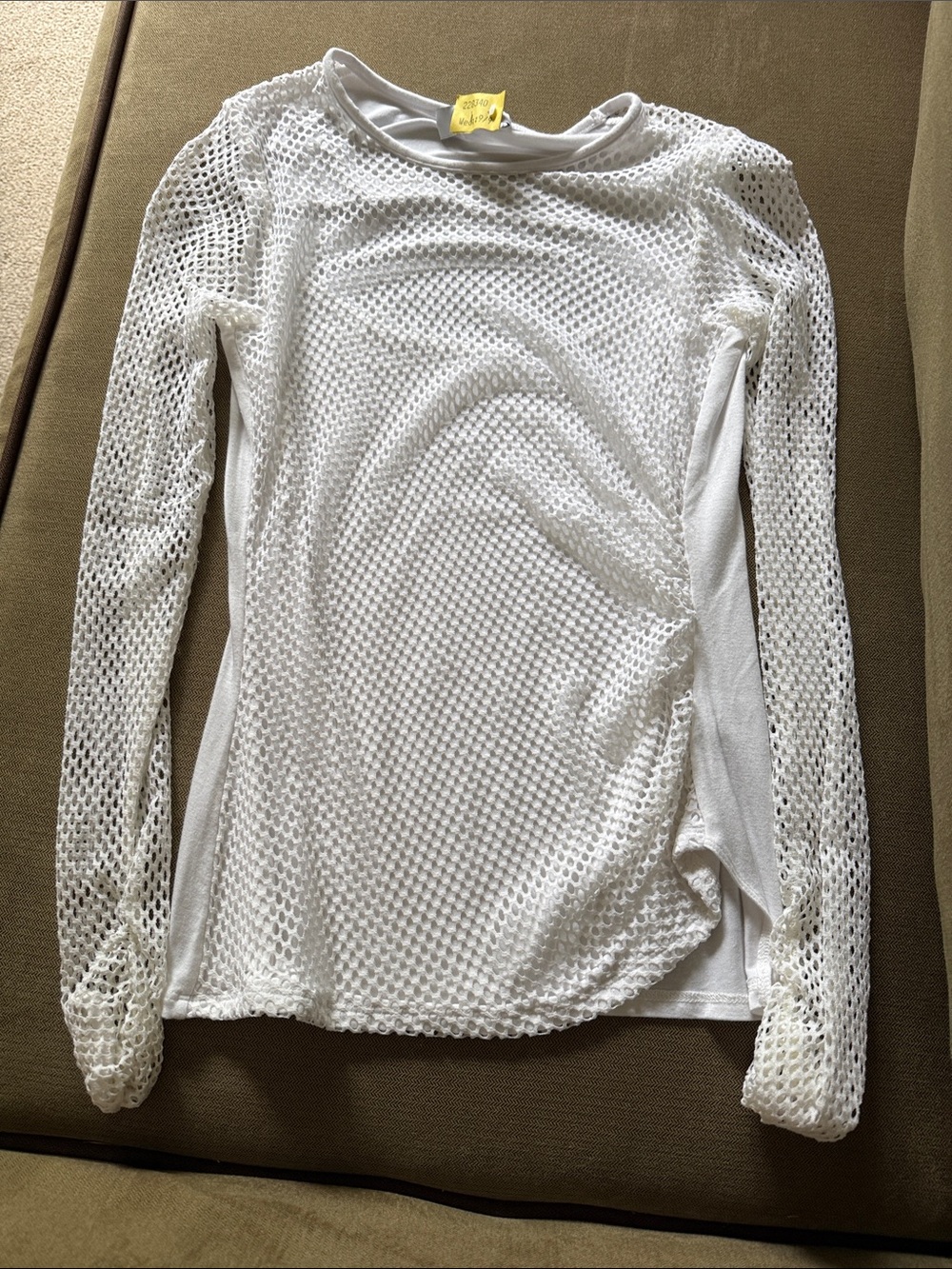 Bailey 44 White Open-Knit Long Sleeve Layering Top